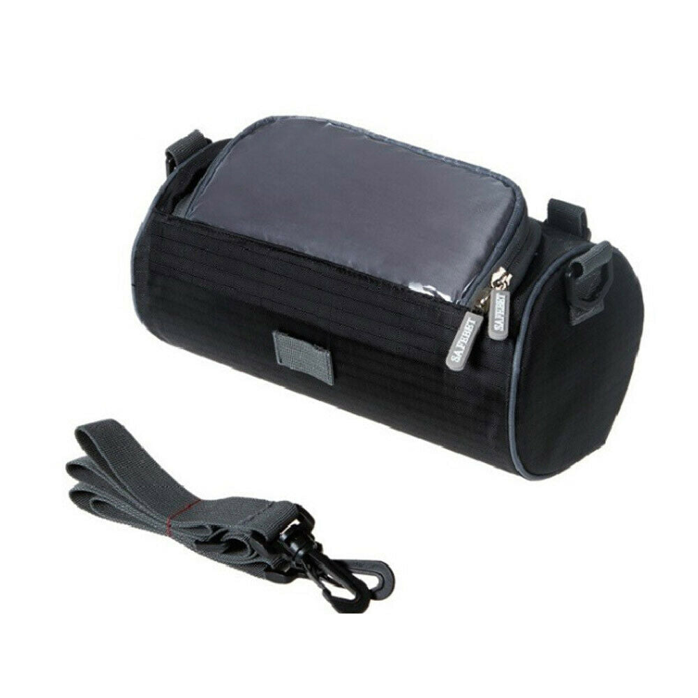 Handlebar Bag Round Outdoor Bicycle Front Pack Basket For Mountain Road Bike Black