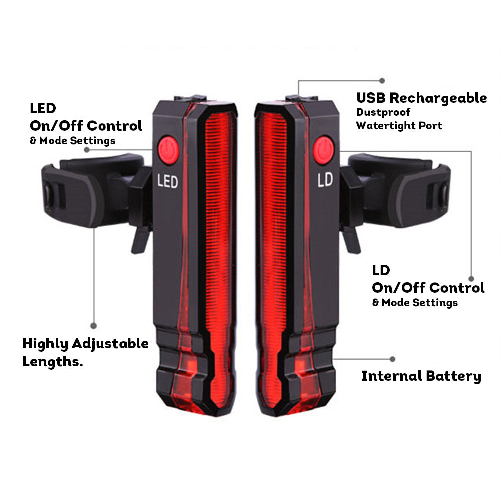 LD-Laser Line Bike Rear Light LED Bicycle Tail Light IPX-5 Waterproof Cycling Safety