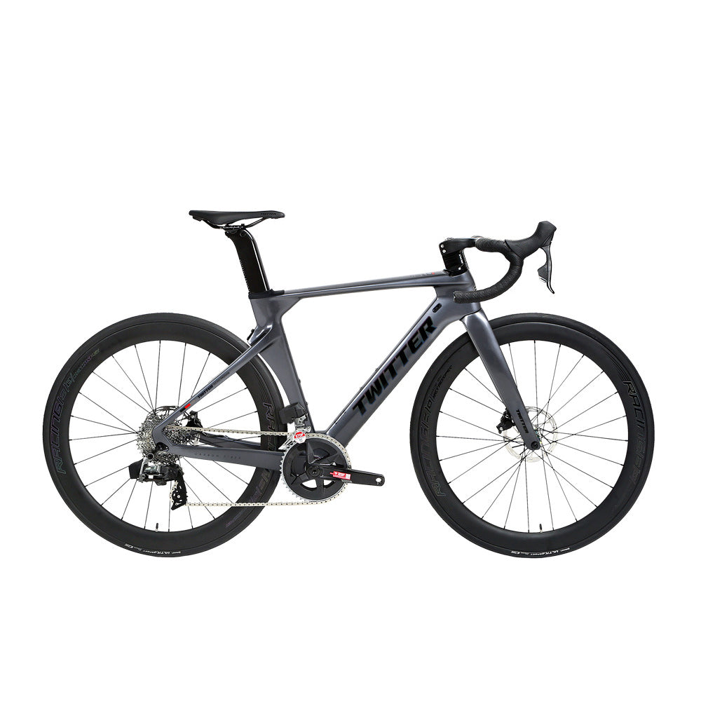 AKEZ 48CMR10 28 Inches Carbon Fiber Road Bike Disc Brake Racing Bicycle - Dark Gray