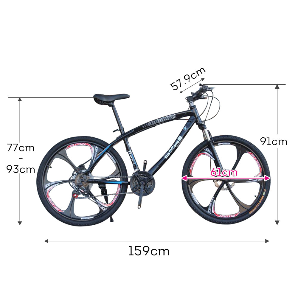 AKEZ 24-inch 30 Speed Bike High Carbon Steel - Black