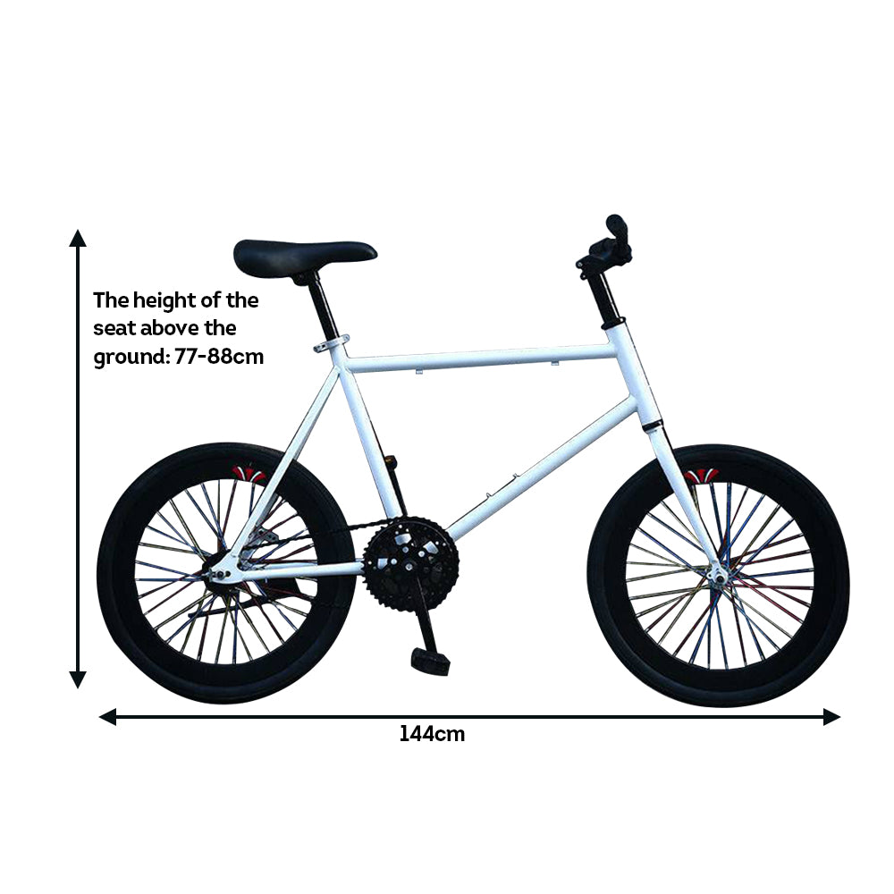 AKEZ 20-inch Bike High Carbon Steel Frame Fixed Gear Bicycle