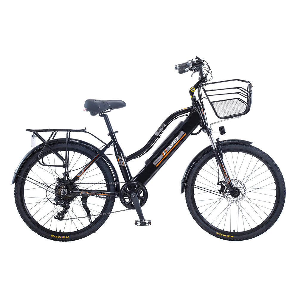 AKEZ 26 Inches Electric Bike City Bike Bicycle Assisted Bicycle Women