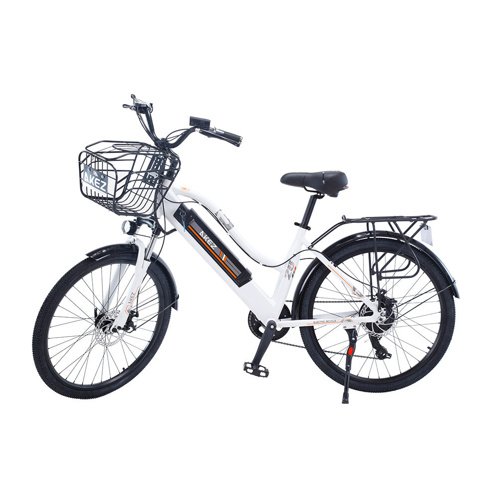 AKEZ 26 Inches 250W Electric Bike City Bike Assisted Bicycle Women