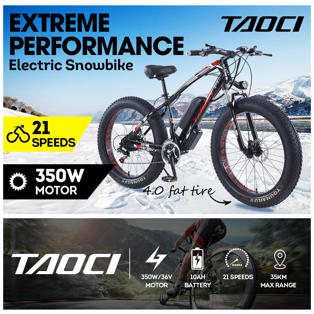 AKEZ TAOCI 350W 36V SNAKE Electric Bike Beach eBike Snow Motorized Bicycle