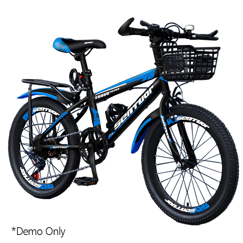 AKEZ 20-inch 7 Speed High Carbon Steel Frame Bicycle Bike For Young Adult - Black&Blue