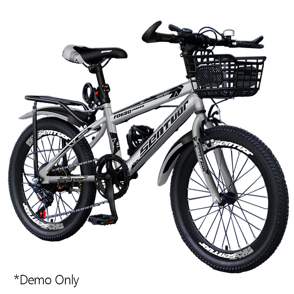 AKEZ 20-inch 7 Speed High Carbon Steel Frame Bicycle Bike For Young Adult - Black&Silver