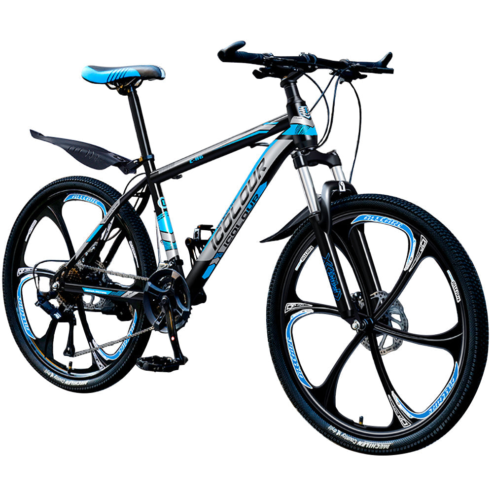 AKEZ 26-inch 21 Speed Bicycle Bike For Young Adult - Black&Blue