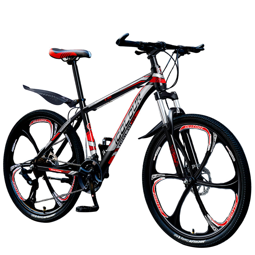 AKEZ 26-inch 21 Speed Bicycle Bike For Young Adult - Black&Red