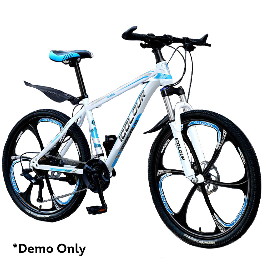 AKEZ 26-inch 21 Speed Bicycle Bike For Young Adult - White&Blue