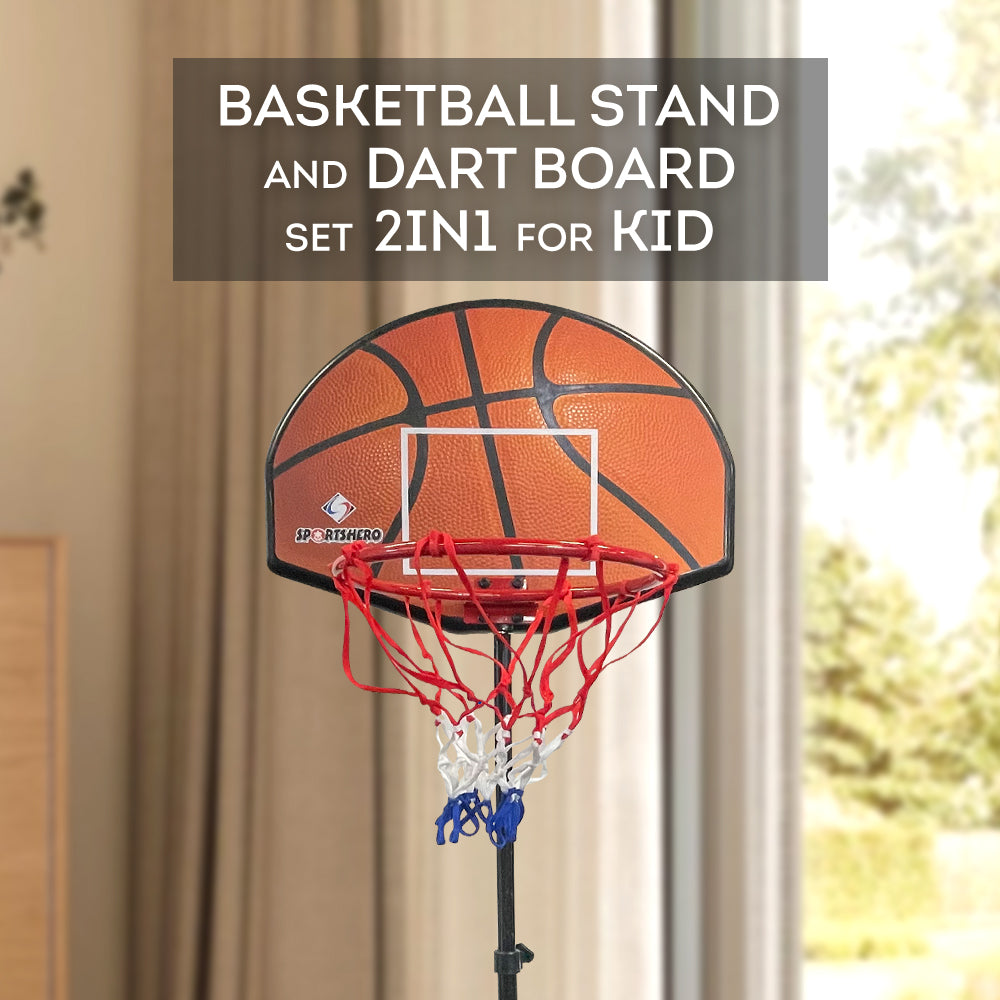 Basketball Stand and Dart Board Set 2in1 for Kid