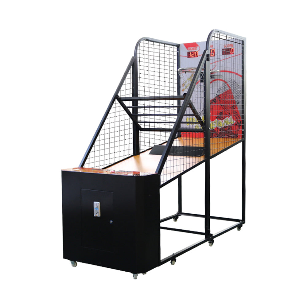 DUNK MASTER 100W Basketball Shooting Machine With Electronic Scoreboard - Black