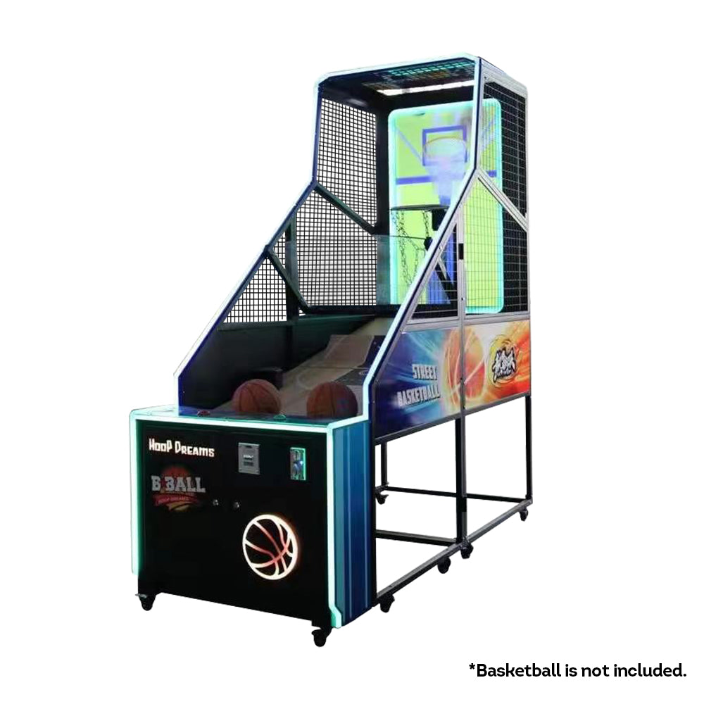 DUNK MASTER 500W Basketball Shooting Machine With LCD Display, Electronic Scoreboard - Black