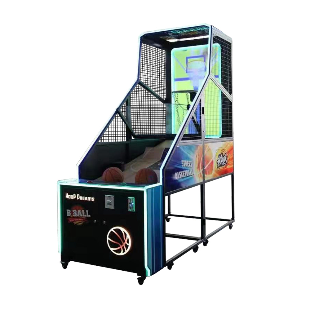 DUNK MASTER 500W Basketball Shooting Machine With LCD Display, Electronic Scoreboard - Black