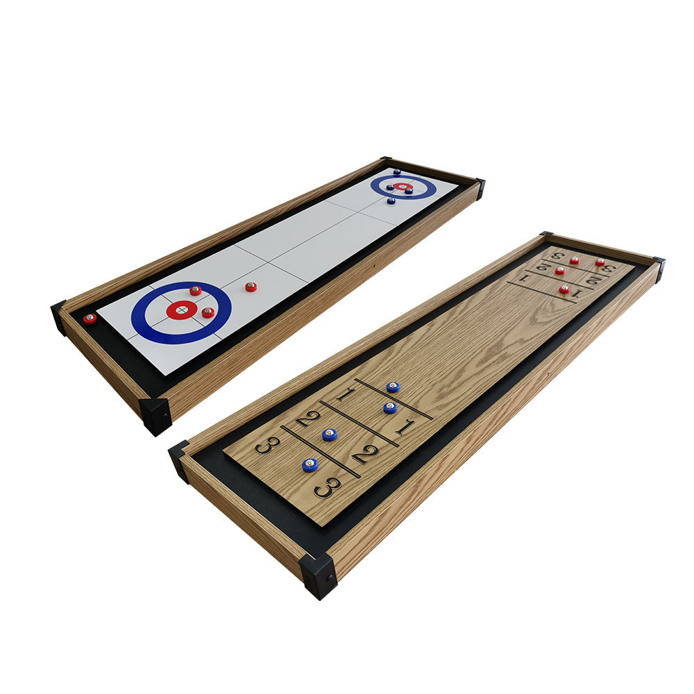 MACE 3Ft9In 2 In 1 Game Top Shuffleboard and Curling - Wood Frame