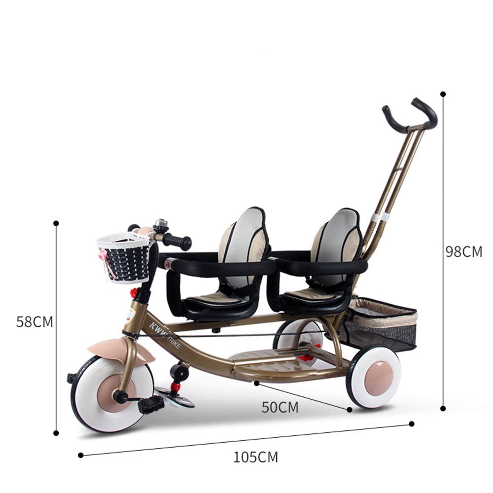 HECULA Two-seater Travel Stroller Lightweight And Compact- Champagne