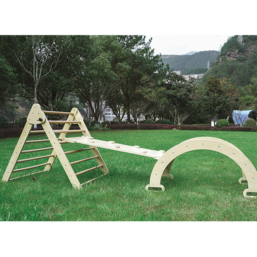 MASON TAYLOR 3 Pieces Set High-Quality Climbing Frame Large and Heavy-duty - Wood