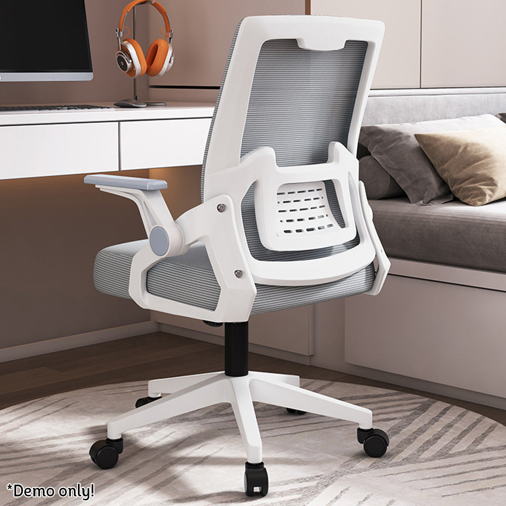 MASON TAYLOR Latex Cushion Computer Chair Office Home Chairs - White&Grey