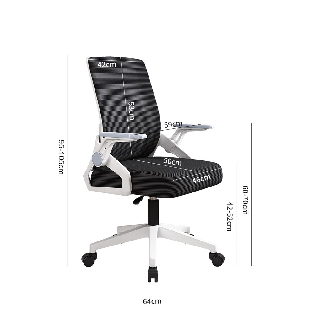 MASON TAYLOR Latex Cushion Computer Chair Office Home Chairs - White&Black