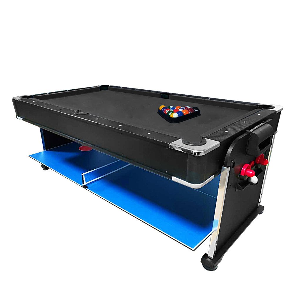 MACE 7Ft 4-In-1 Convertible Air Hockey / Pool Billiards /Dining table /Table Tennis Table For Billiard Gaming Room Free Accessory