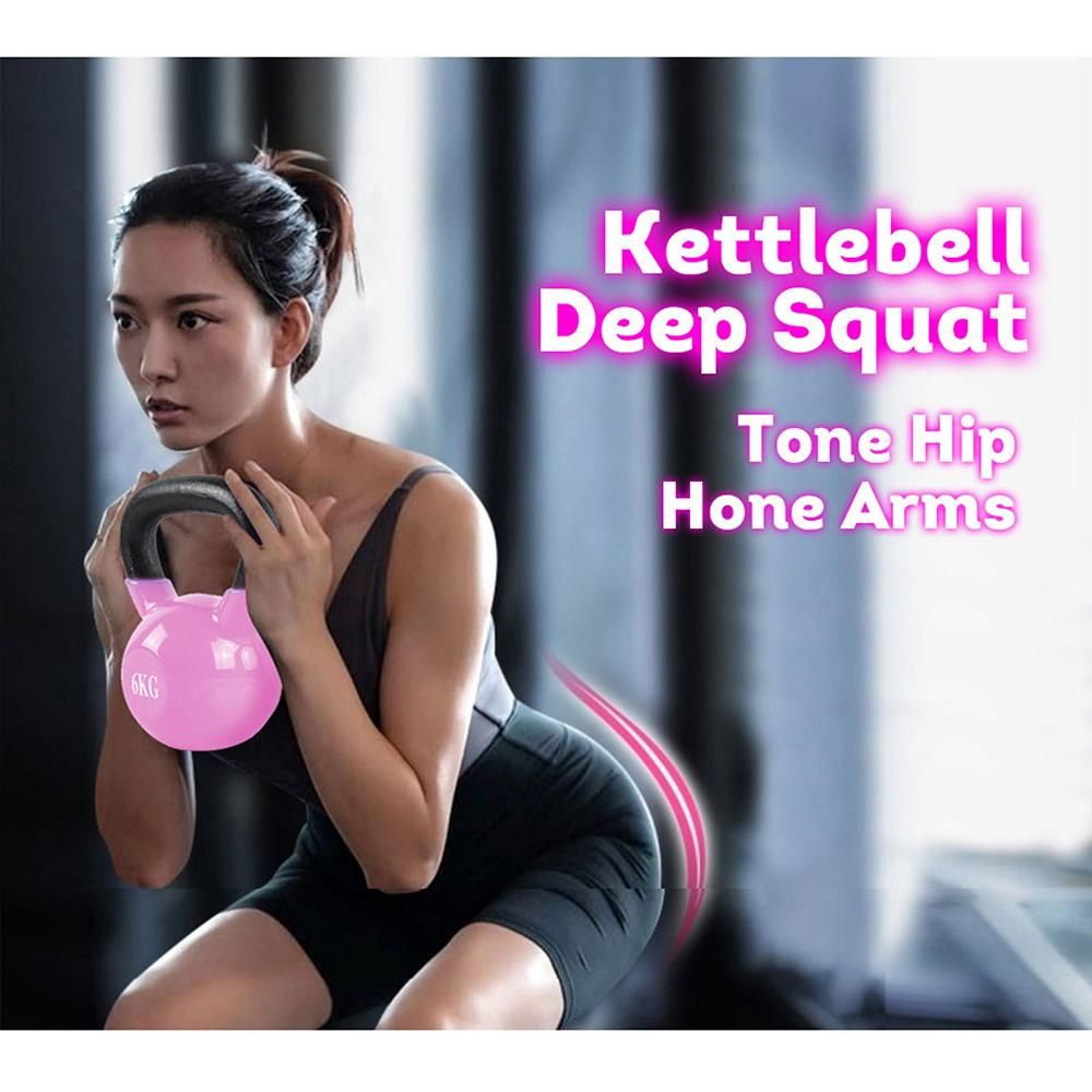 Coating Cast Iron Kettlebell Kattle Bell Fitness Lifting Pot Dumbbell Home Gym Weight