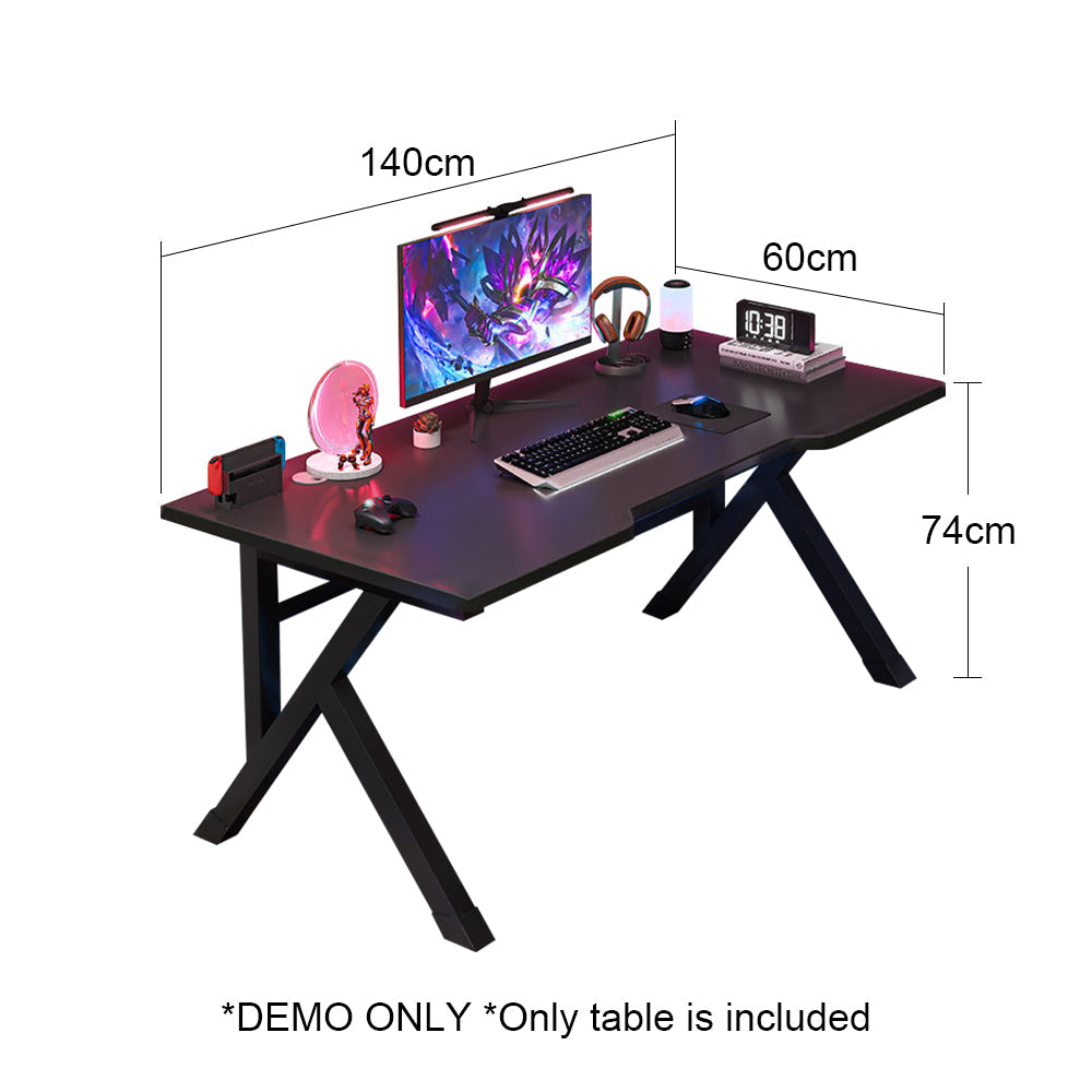 MASON TAYLOR 1.4x0.6M Esports Desk Stable Table Legs - Black