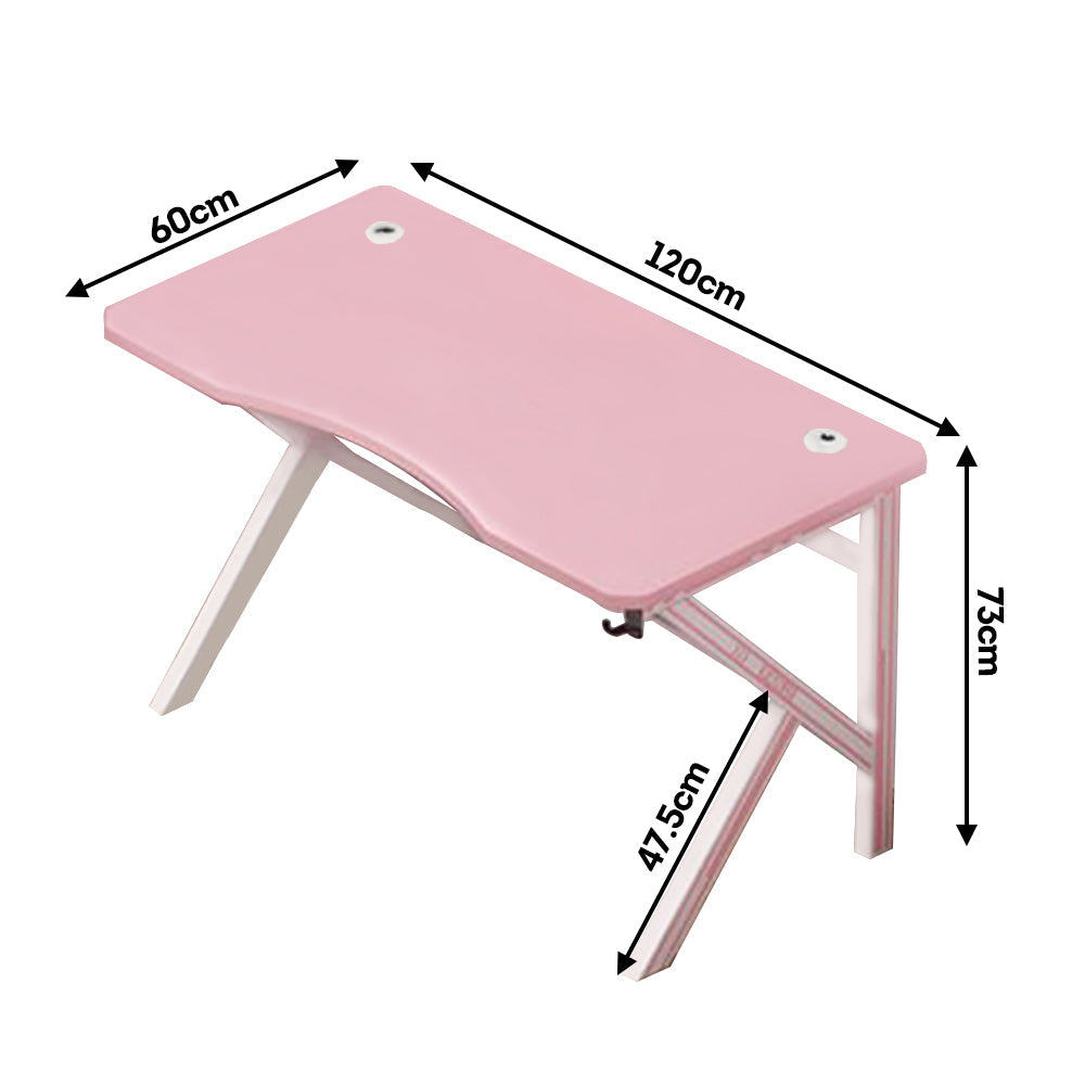 MASON TAYLOR K-shaped Table Legs Length of 120cm Desk W/ Coated Steel Frame - Pink