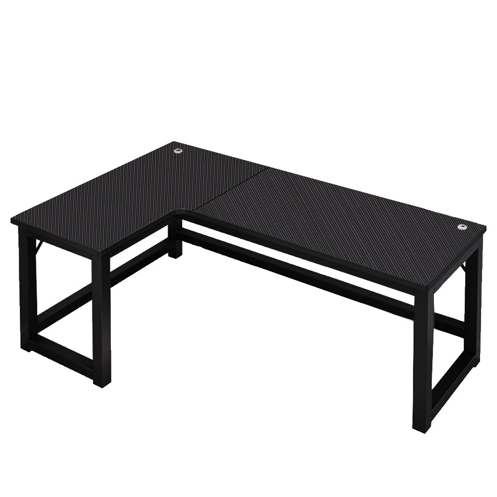 MASON TAYLOR L-shaped Length of 120cm Desk W/ Steel Frame - Black