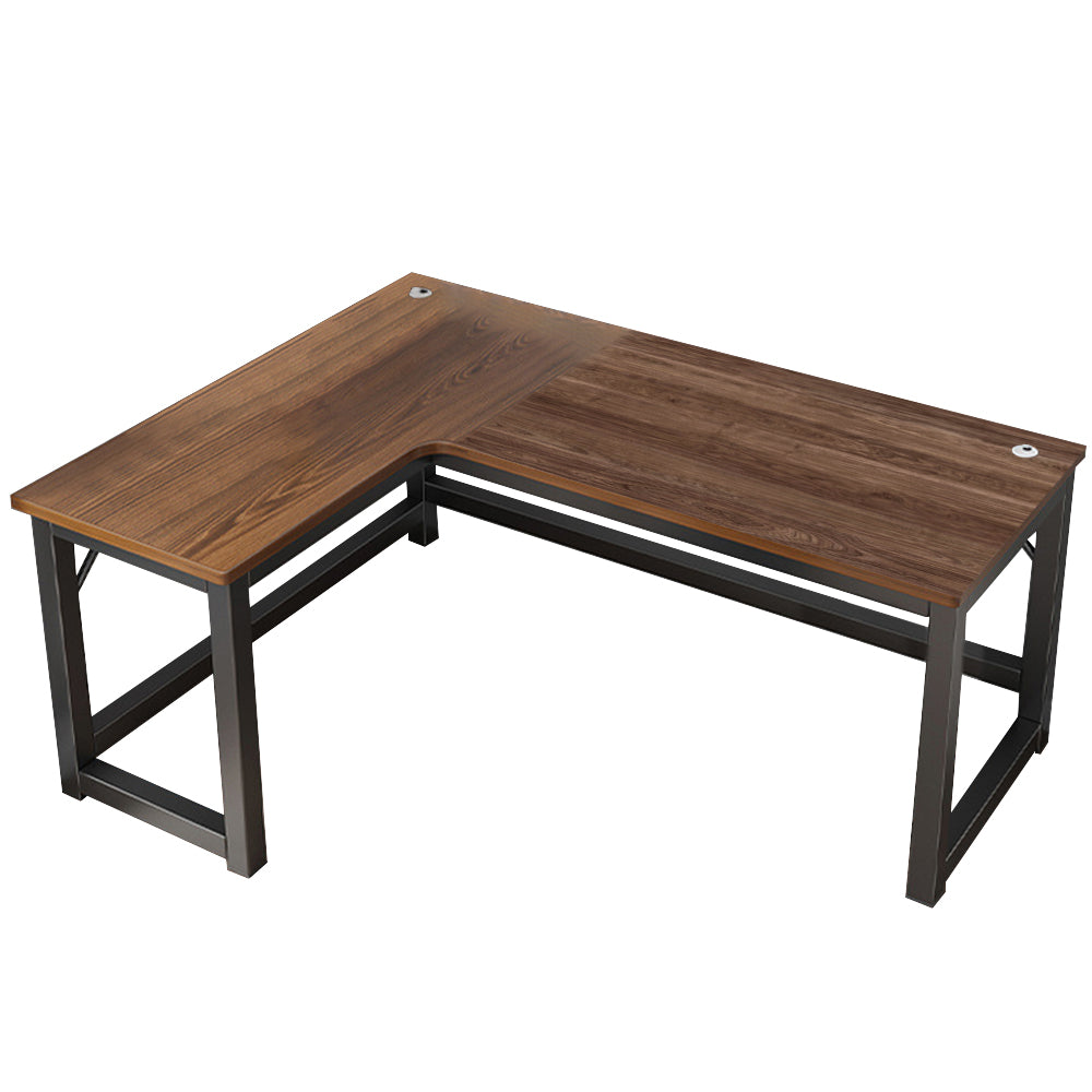 MASON TAYLOR L-shaped Length of 120cm Desk W/ Steel Frame - Walnut