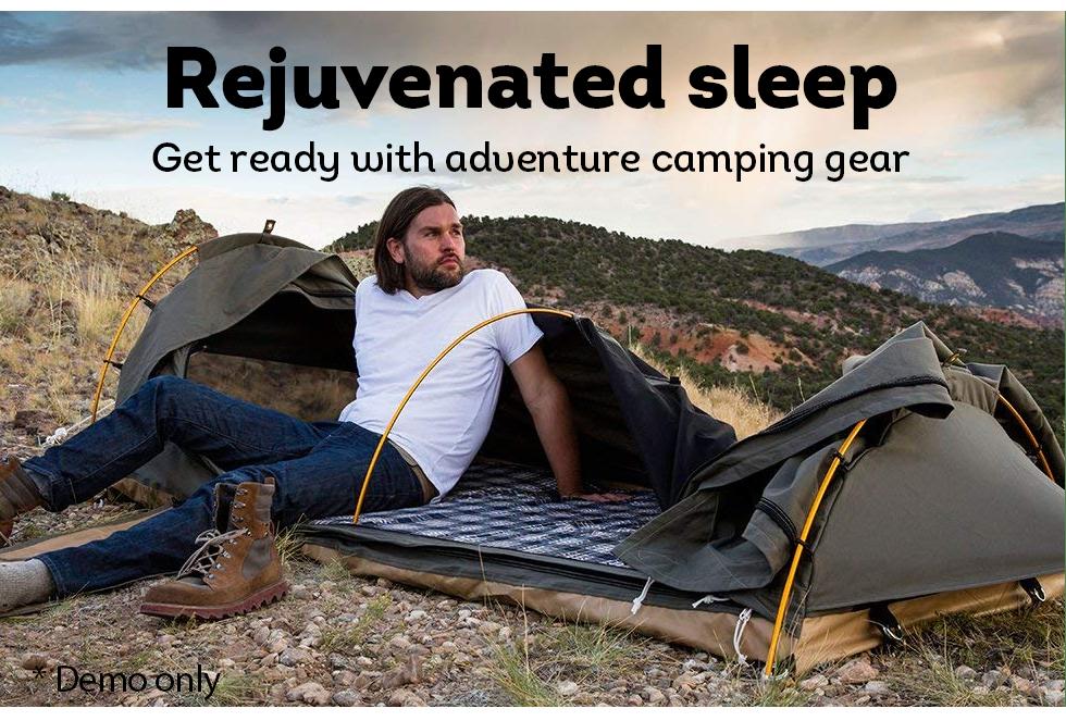 DOME SINGLE/DOUBLE Swag Camping Waterproof Canvas Tent Hiking Mattress Gray Mason Taylor