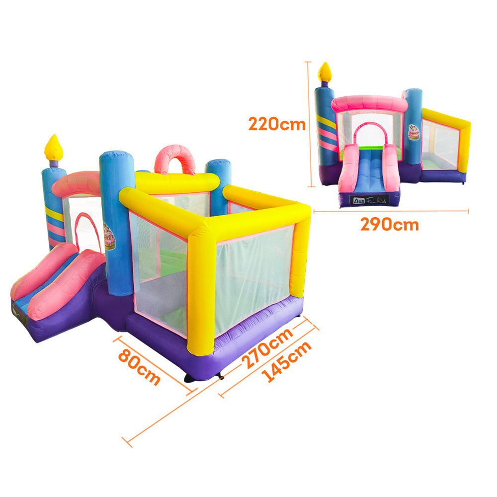 Donut Bouncy Inflatable Castle Kids Home Amusement Playground w/ ball playing area slide