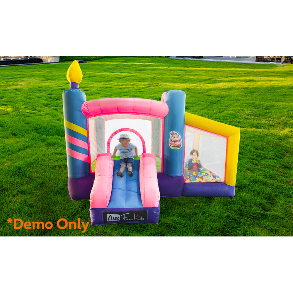 Donut Bouncy Inflatable Castle Kids Home Amusement Playground w/ ball playing area slide