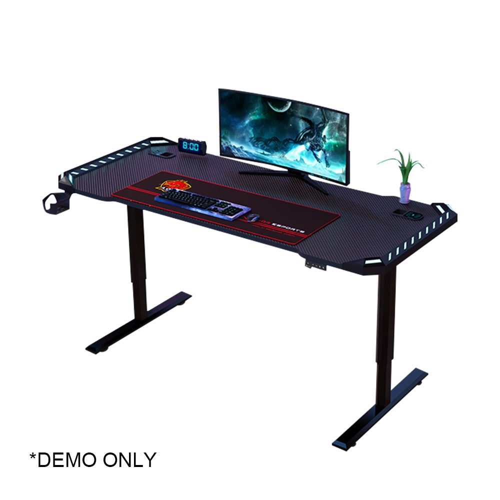 MASON TAYLOR 1.4x0.6M Esports Electric Lifting Desk with Ambient Light - Black