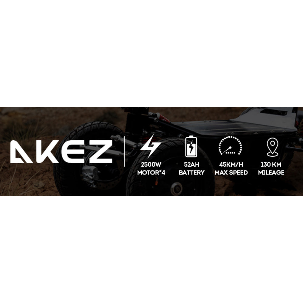 AKEZ 60V (4*2500W) 52Ah 4 Wheel Off-road Electric Scooter All-terrain Foldable Scooter - Black