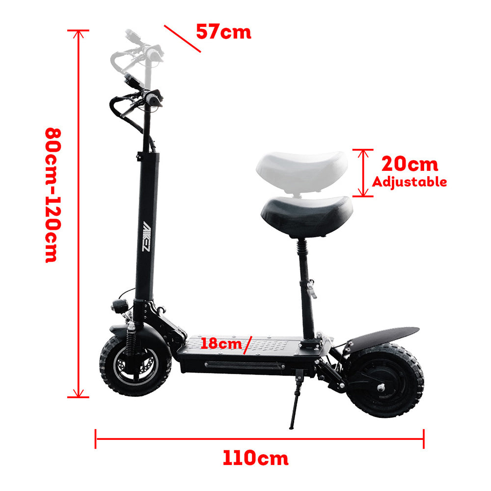 800W QT800 Off Road Electric Scooter w/ Seat Motorised Adult Riding Foldable