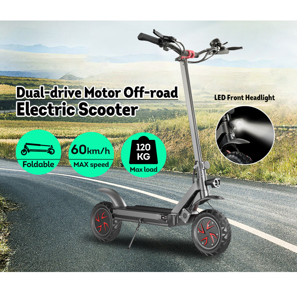 60V 20AH 11 inches Dual Motors *1600W Off Road Electric Scooter For Adult Foldable