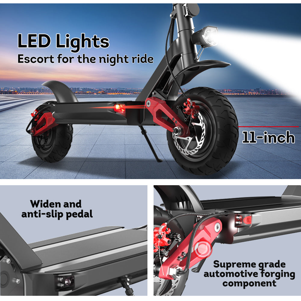 60V 20AH 11 inches Dual Motors *1600W Off Road Electric Scooter For Adult Foldable