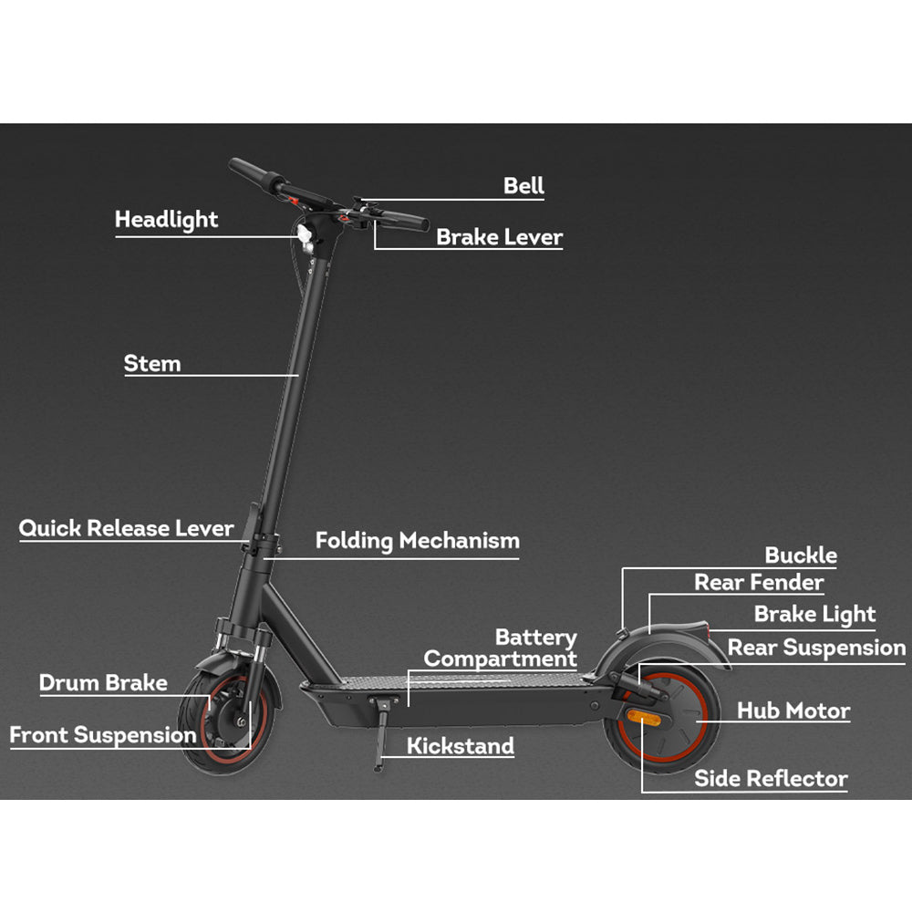 A3C 720W 48V Electric Scooter Foldable Portable E-Scooter Black