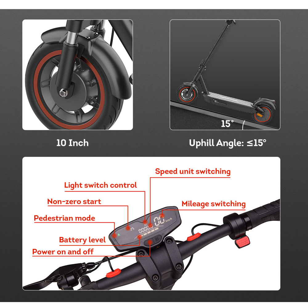 A3C 720W 48V Electric Scooter Foldable Portable E-Scooter Black