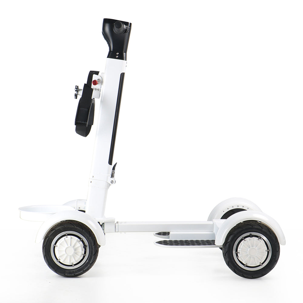 AKEZ ES-M12-1 1000W*2 48V 10AH Foldable Electric Scooter w/ Golf Bag Holder Electronic Brake - White