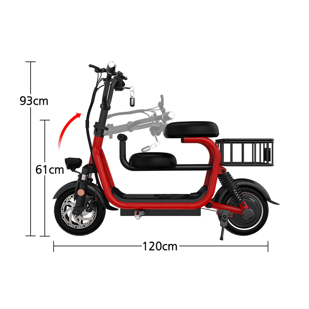 AKEZ G1 48V 500W 13Ah 11 Inches Foldable Electric scooter Large Storage Capacity Vacuum Tire W/ Baby Seat