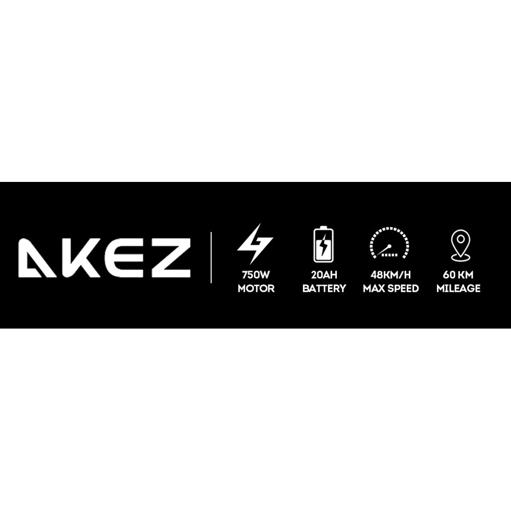 AKEZ D60 48V 750W 20Ah 20*4 inches Electric scooter Large Storage Capacity Rekote Alarm