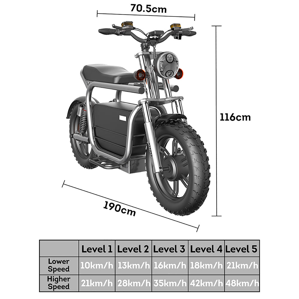 AKEZ D60 48V 750W 20Ah 20*4 inches Electric scooter Large Storage Capacity Rekote Alarm