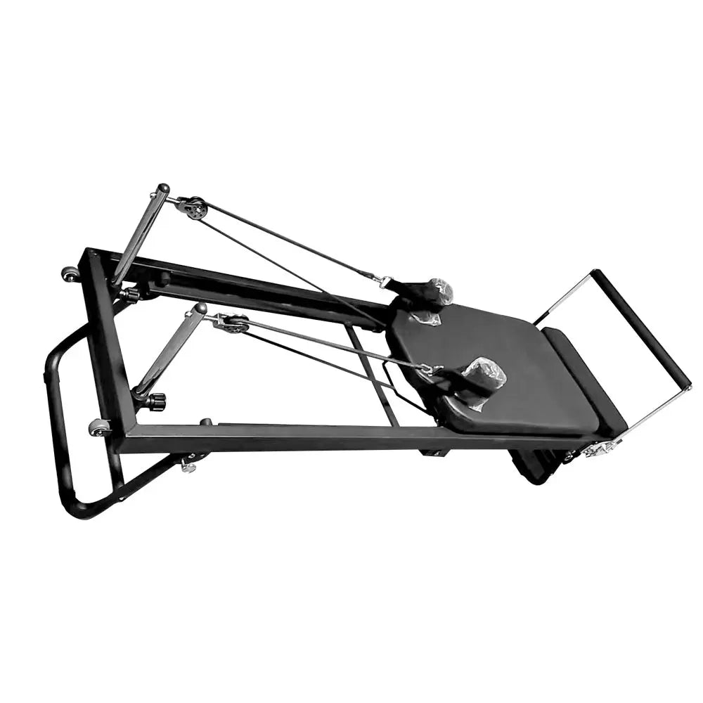 JMQ Fitness Multi-purpose foldable Steel Frame Pilates ReformerPilates Tables-Black