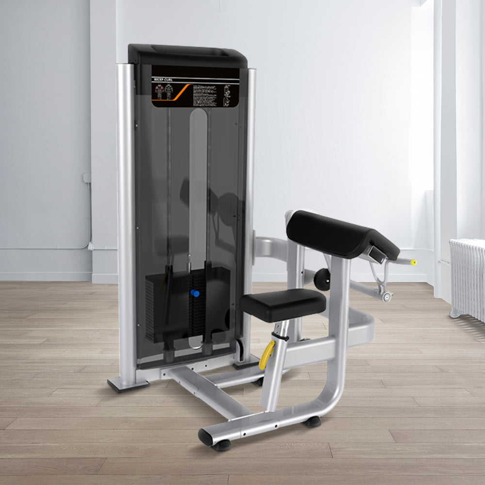JMQ FITNESS ZYZ-006 80KG Weight Stacks Bicep Training Machine Home Gym Train Equipment Machine - Silver&Black