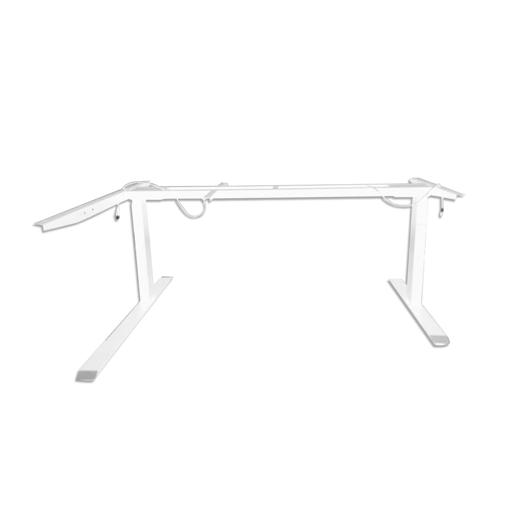 L-Shape Electric Sit Stand Desk Double Motor Frame / L-Shape Top White/Black
