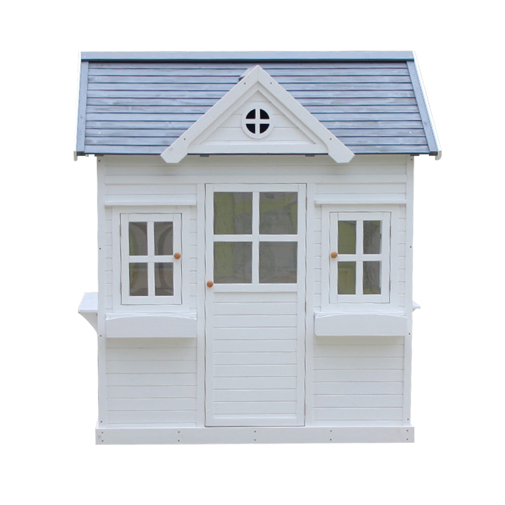 MASON TAYLOR Pine Wood 190CM Height Children Playhouse Outdoor Cubby House - White