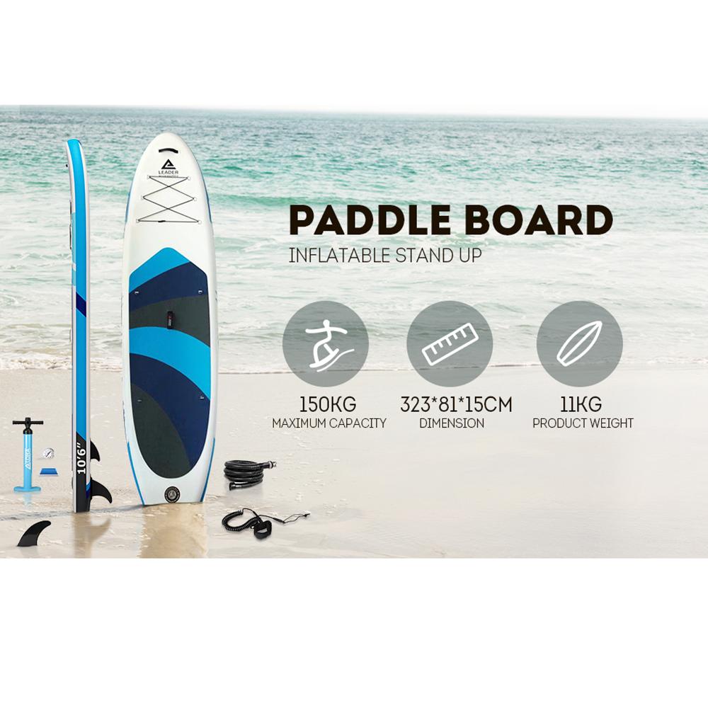 Inflatable Paddleboard Stand Up Paddle SUP Surfboard W/ Accessories & Backpack