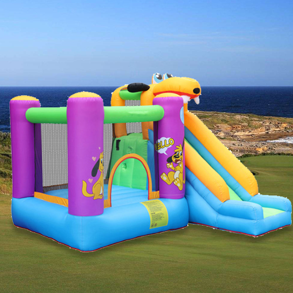 AUSFUNKIDS 72007 Jumping Inflatable Castle w/ Ball Playing Area Slide Kids Home Amusement Playground - Colourful