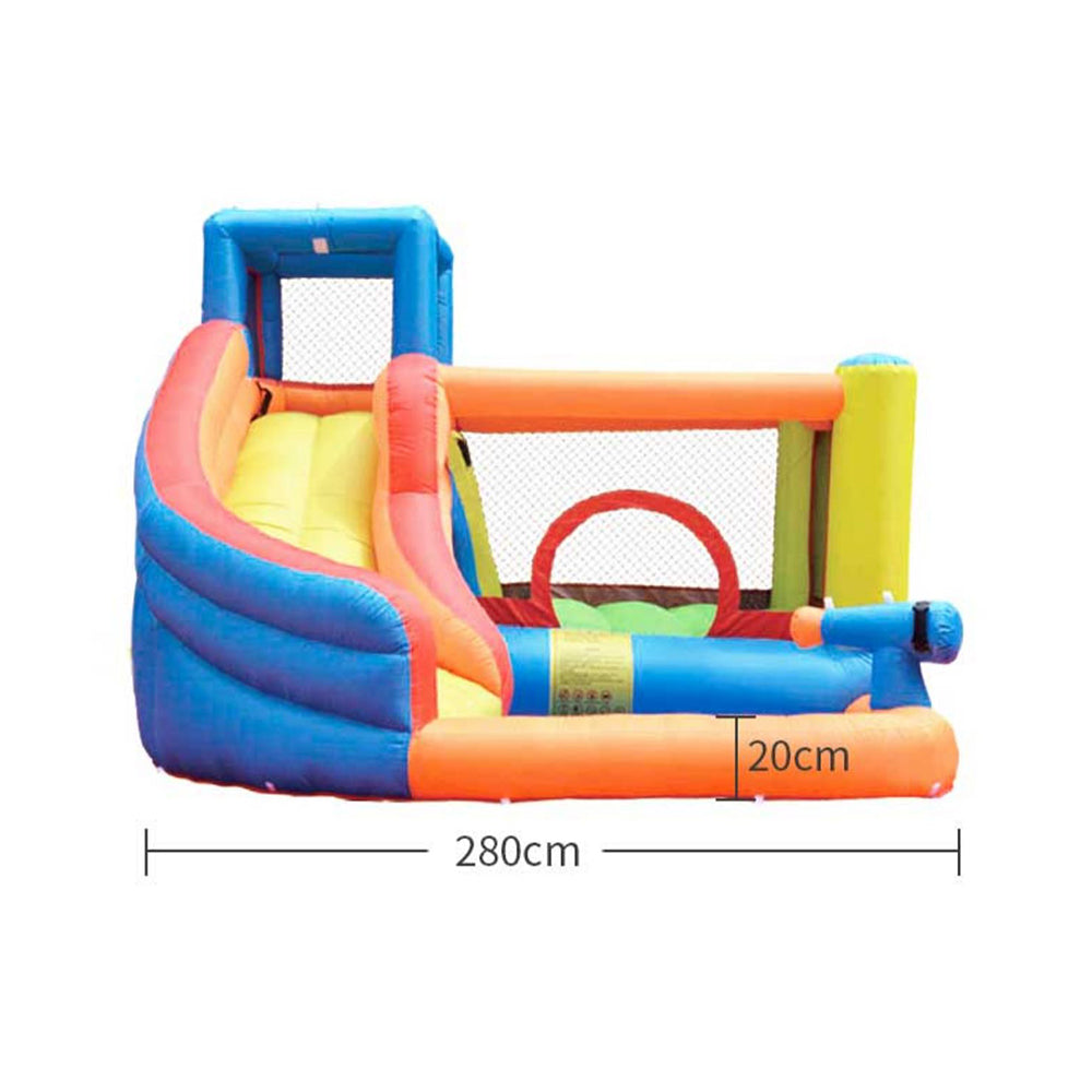 AUSFUNKIDS 62030 Jumping Inflatable Castle w/ Ball Playing Area Slide Kids Home Amusement Playground - Colourful
