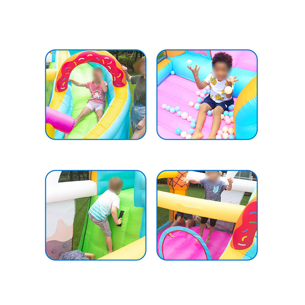 AUSFUNKIDS 72043 Jumping Inflatable Castle w/ Ball Playing Area Slide Kids Home Amusement Playground - Colourful
